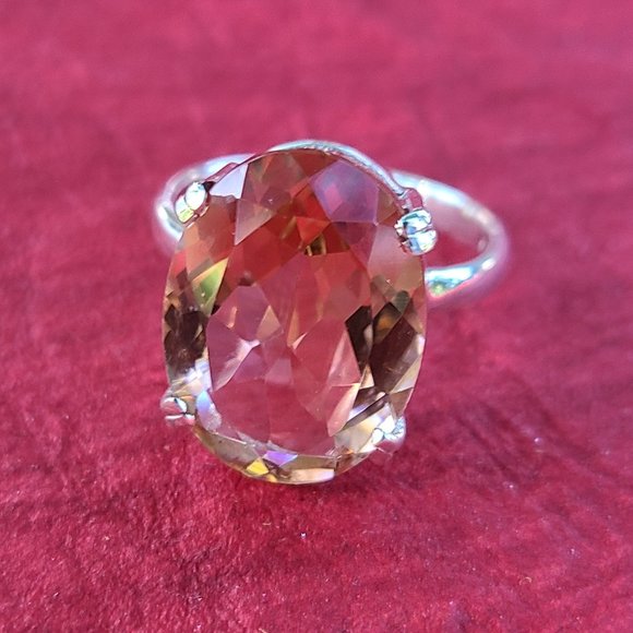 Morganite Ring Sterling Silver Size 7 - Picture 7 of 9